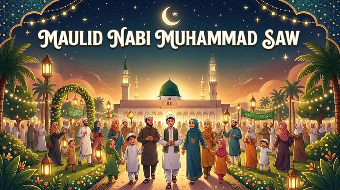 Ilustrasi perayaan Maulid Nabi Muhammad SAW.