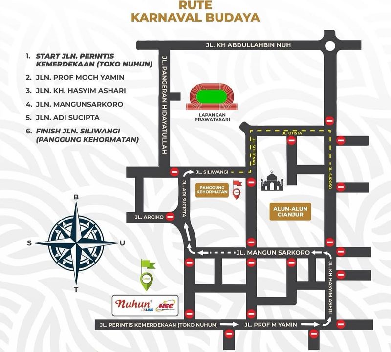Rute helaran budaya Cianjur Rute helaran budaya Cianjur