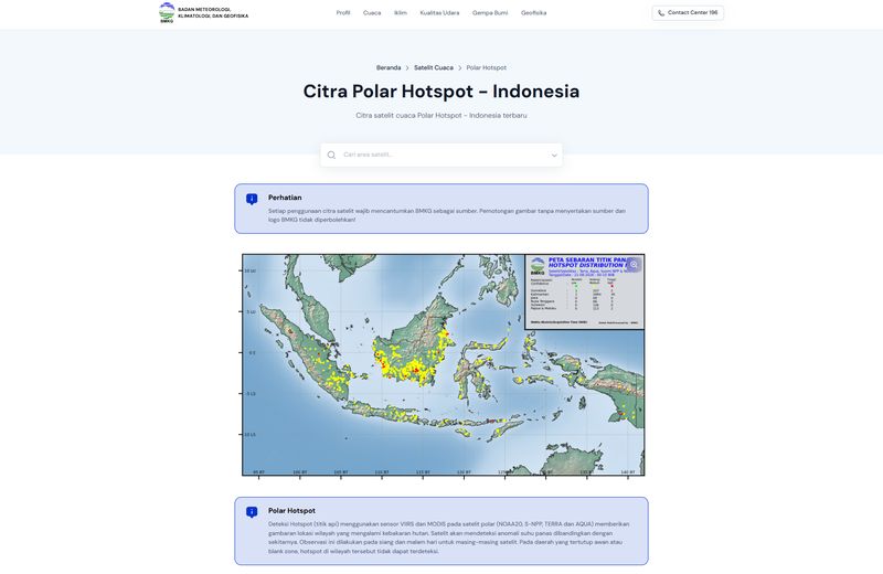Tangkapan layar laman Citra Polar Hotspot BMKG