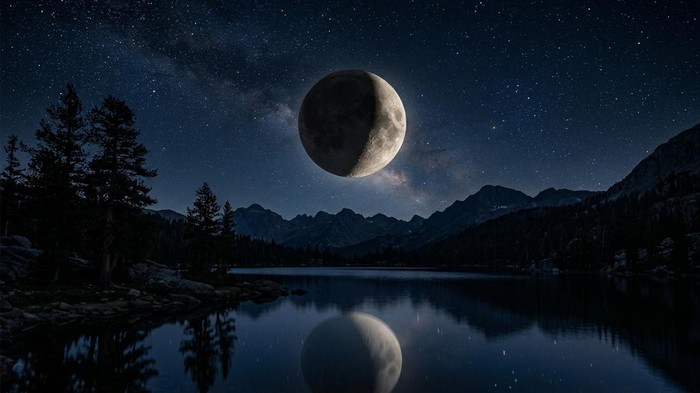 Ilustrasi gerhana bulan sebagian.