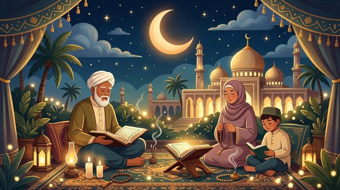 Ilustrasi merayakan Maulid Nabi dengan amal saleh.