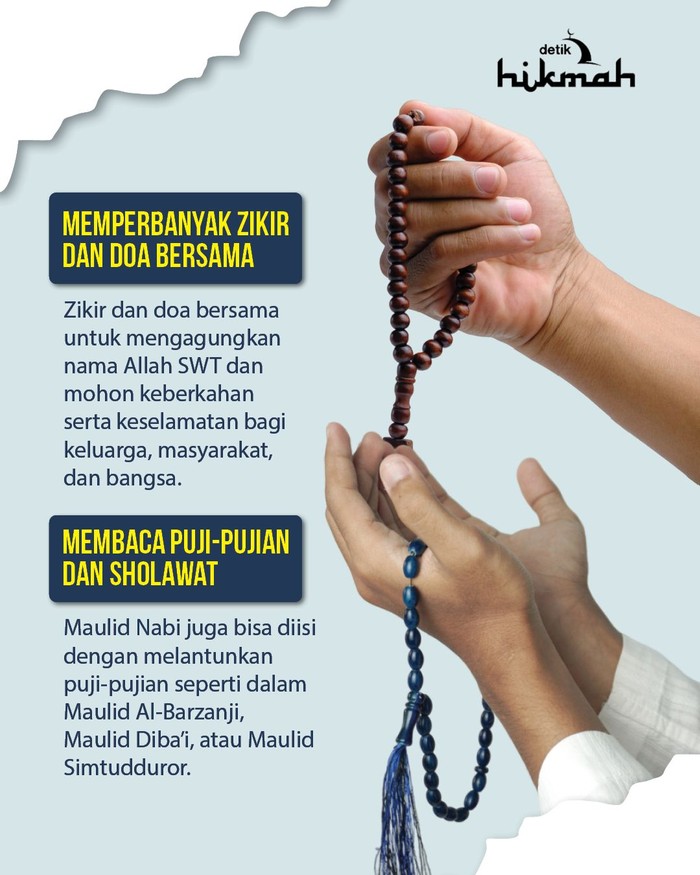 Infografis amalan saat Maulid Nabi Muhammad SAW Infografis amalan saat Maulid Nabi Muhammad SAW