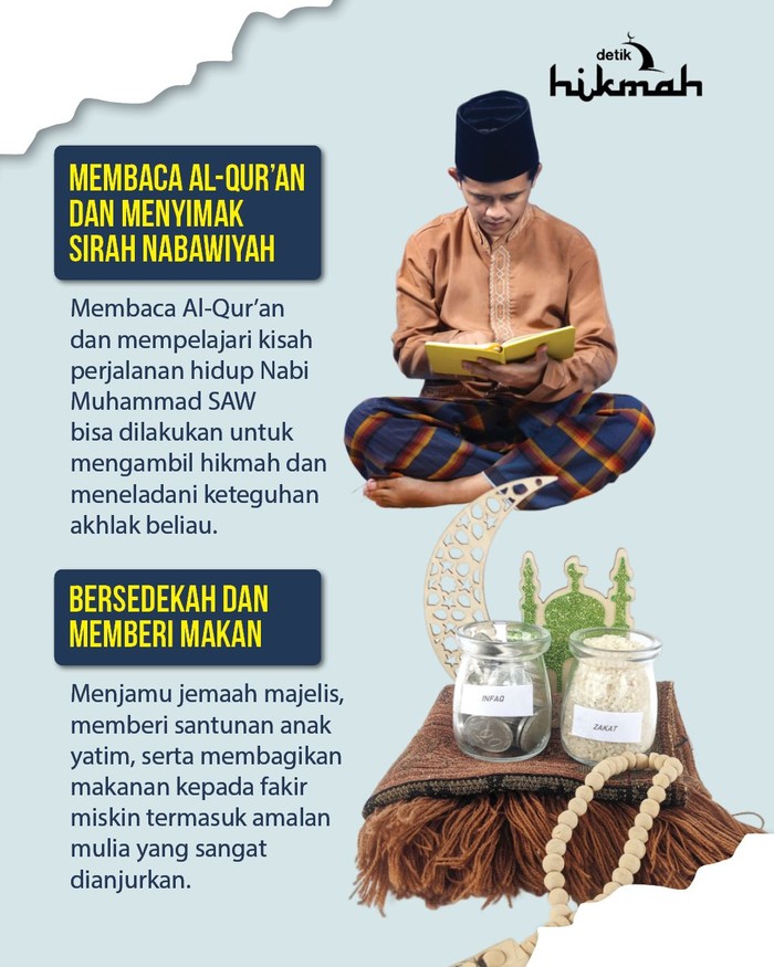 Infografis amalan saat Maulid Nabi Muhammad SAW