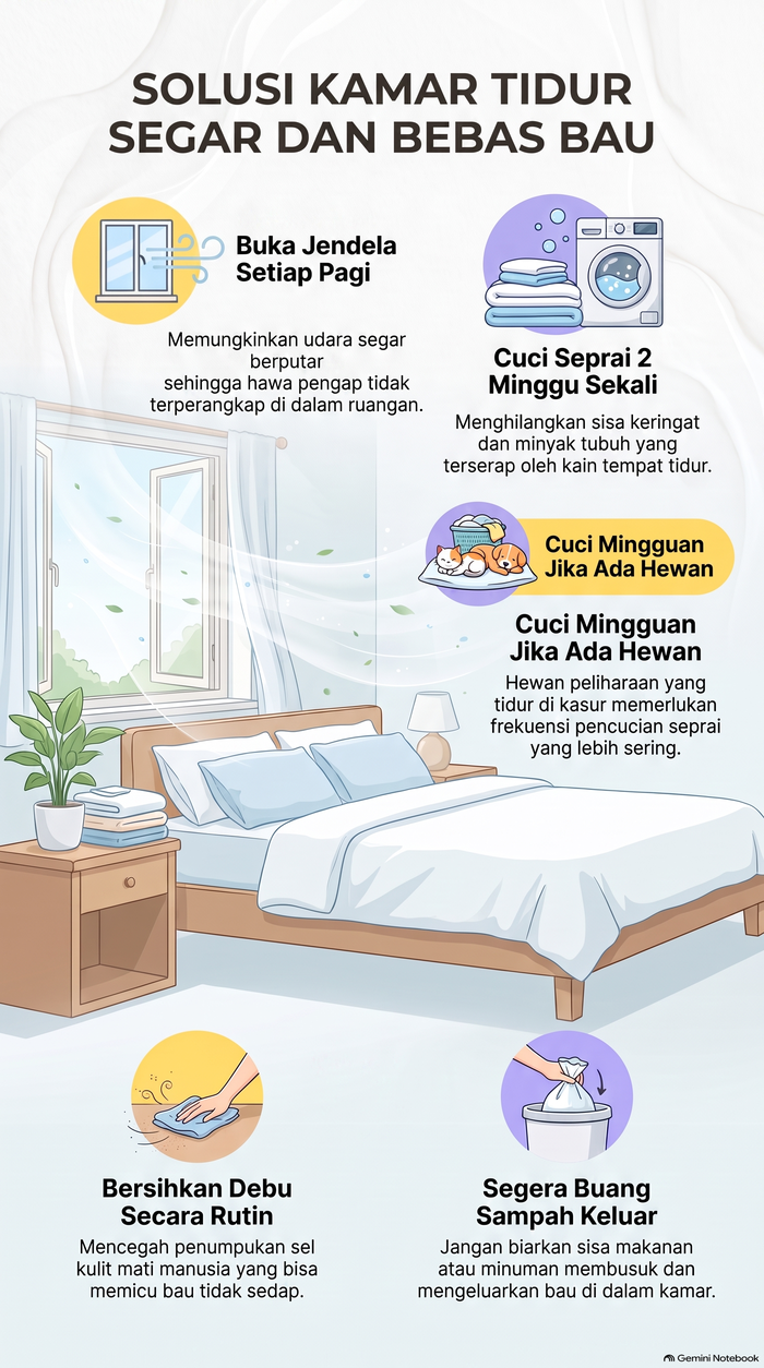 Infografis Kamar Tidur Bau Apak