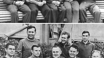 Program antariksa Soviet gemar menampilkan foto bersama para kosmonaut yang berbaris berdampingan. Namun, ketika Grigoriy Nelyubov dikeluarkan dari program akibat perilaku mabuk dan tindakan yang mengganggu ketertiban, sosoknya dihapus dari foto-foto resmi. Foto: NASA via Bored Panda