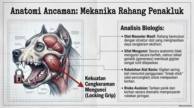 Anatomi rahang pitbull yang mematikan Anatomi rahang pitbull yang mematikan