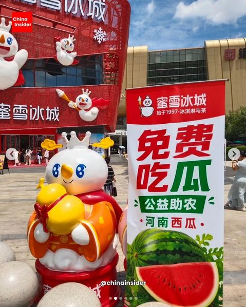 Bukan Diskon, Mixue di China Bagi-bagi Semangka Gratis ke Pelanggan