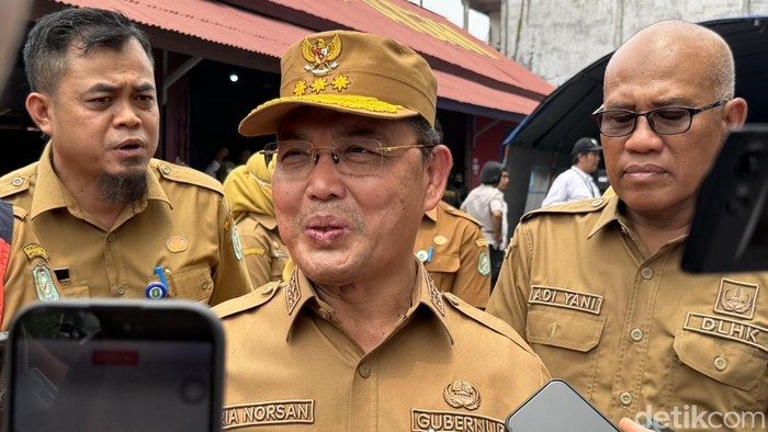 Gubernur Kalbar, Ria Norsan meninjau lokasi karhutla. (Ocsya Ade CP)