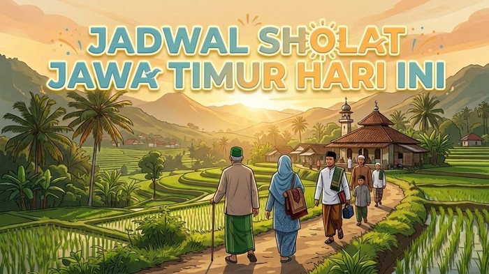 Ilustrasi jadwal sholat Jawa Timur hari ini.