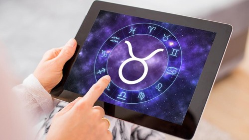 Taurus zodiac sign on tablet