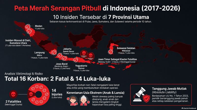 Infografis kasus Pitbull di Indonesia Infografis kasus Pitbull di Indonesia