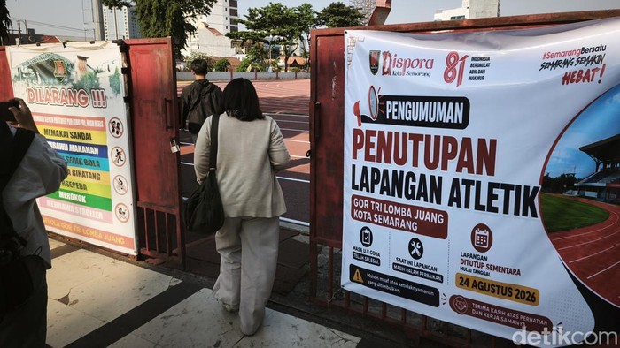 Penampakan lintasan lari Stadion Tri Lomba Juang Semarang usai direnovasi, Senin (24/8/2026).