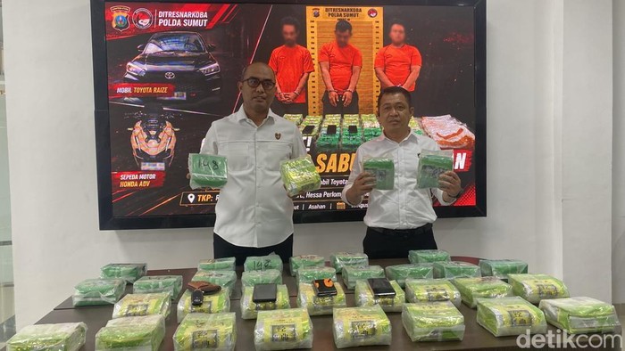 Konferensipers pengungkapan sabu sebanyak 35 Kg di Polda Sumut