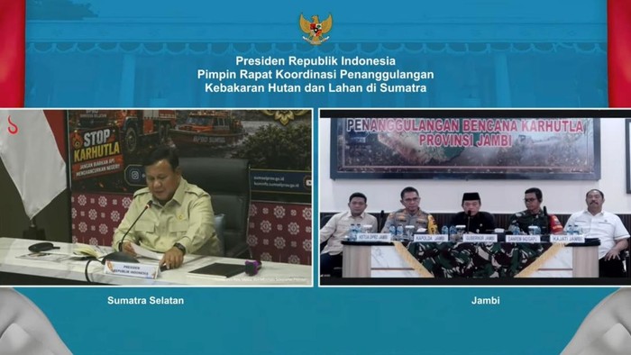 Rapat penanggulangan karhutla Sumatra diikuti Forkopimda Provinsi Jambi.