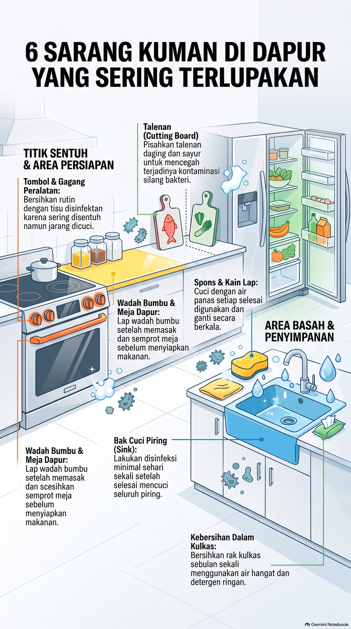 Sarang kuman di dapur.