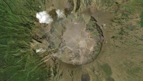 Tangkapan layar aplikasi pendeteksi Karhutlah di Gunung Tambora.
