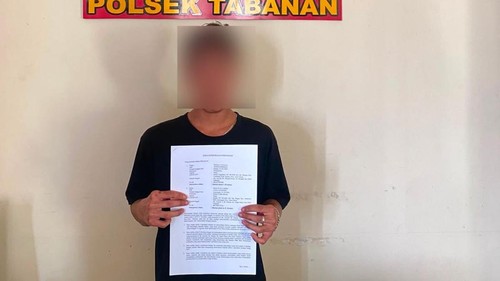 MIF, pelaku pencuri CD di Desa Dauh Peken, Tabanan, diampuni oleh korban. (Istimewa)