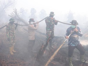 283 Personel Gabungan Intensifkan Pendinginan Karhutla Kampar, Hotspot Sisa 2 Titik