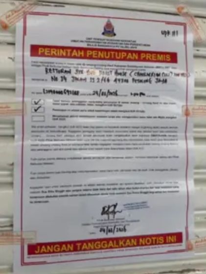 Resto aktor ditutup sementara
