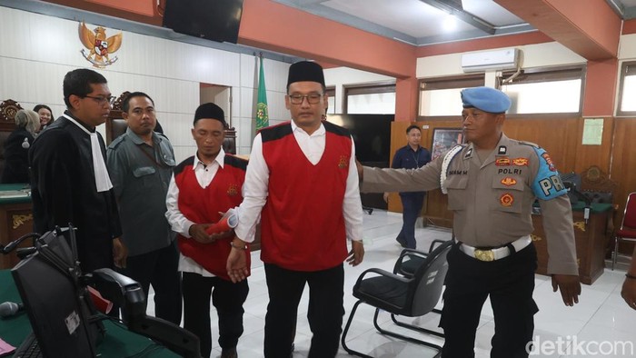 Bripka Agus Sulaiman usai menjalani sidang pembacaan tuntutan