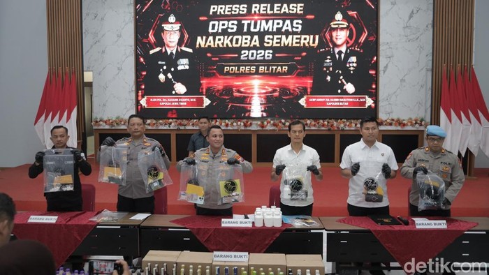 Hasil ungkap kasus operasi tumpas narkoba Polres Blitar