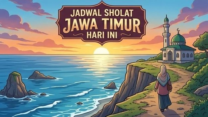 Ilustrasi jadwal sholat Jawa Timur hari ini.