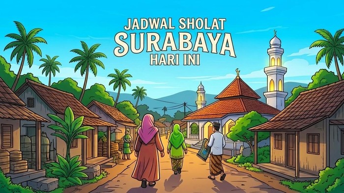 Ilustrasi jadwal sholat Surabaya hari ini.