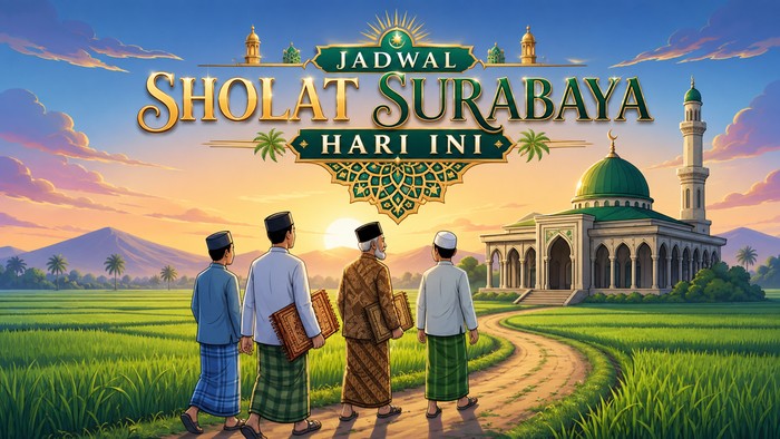 Ilustrasi jadwal sholat Surabaya hari ini.