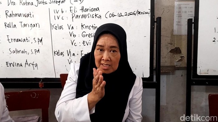 Kepala SD Negeri 060807 Medan, Adiana. (Rechtin Hani Ritonga/detikSumut)