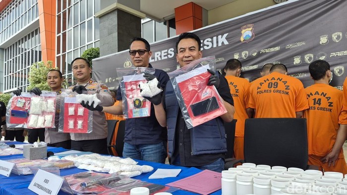 Konferensi pers Operasi Tumpas Narkoba 2026 oleh Polres Gresik