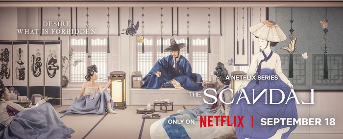 Poster drama Korea Netflix The Scandal, yang dibintangi Son Ye Jin,  Ji Chang Wook, dan Nana.