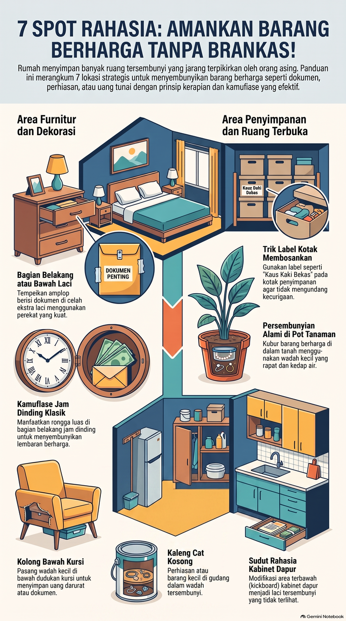 Tips simpan barang berharga di rumah.