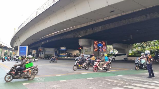 Arus lalu lintas di Jakarta lancar menjelang aksi di Gedung DPR hari ini. (Kurniawan/detikcom)