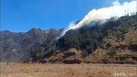 Tiupan angin yang cukup kencang membuat kobaran api cepat merambat di lereng. Kondisi medan yang terjal dan tebing curam menjadi kendala utama bagi petugas untuk mendekati titik api dan melakukan pemadaman.