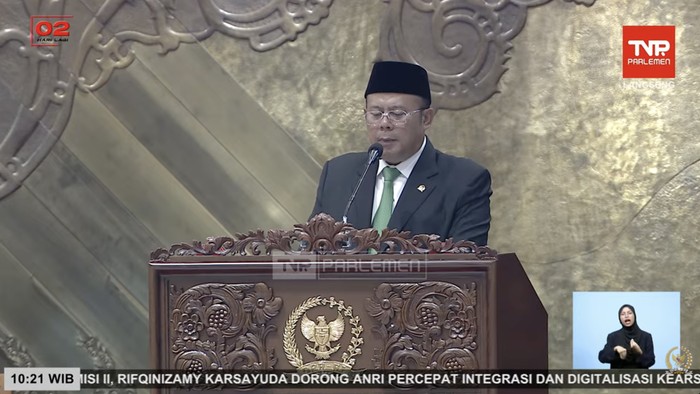 Ketua Timwas Haji DPR RI sekaligus Wakil Ketua DPR RI, Cucun Ahmad Syamsurijal, dalam Rapat Paripurna DPR RI Ke-3 yang digelar di Gedung Nusantara, Kompleks Parlemen, Senayan, Jakarta, Kamis (27/8/2026).