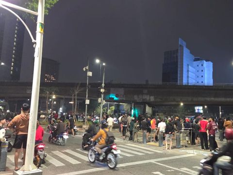 Situasi di kawasan KS Tubun dan simpang Slipi malam ini (Taufik/detikcom)