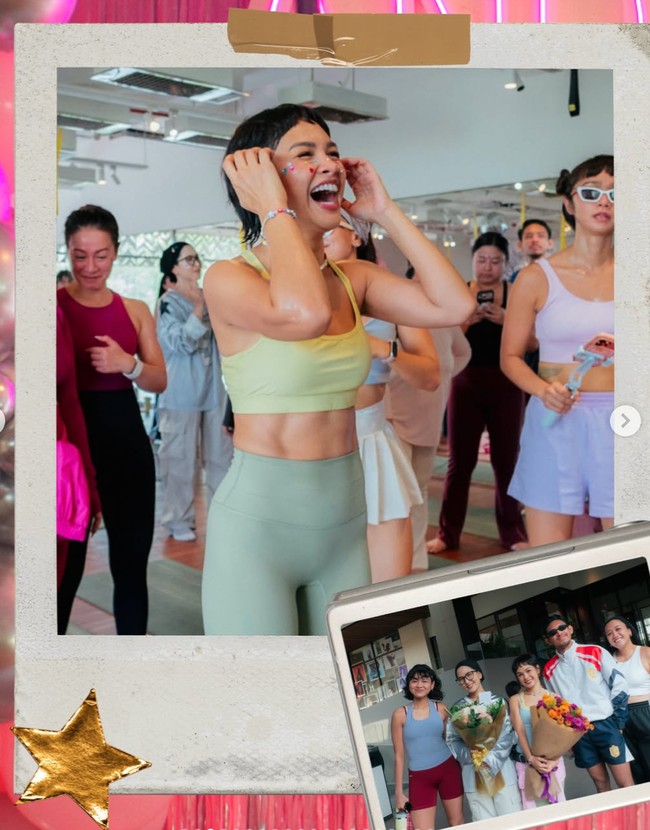 Alih-alih makan malam atau pesta formal, tahun ini Andien memilih merayakan ulang tahunnya dengan workout party bersama orang-orang tersayang. Foto: Instagram/@andien