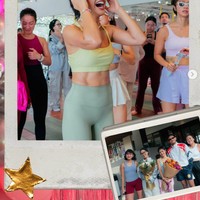 Alih-alih makan malam atau pesta formal, tahun ini Andien memilih merayakan ulang tahunnya dengan workout party bersama orang-orang tersayang. Foto: Instagram/@andien