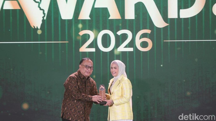 Anggota DPR Dapil Riau, Karmila Sari, menerima detikSumatera Awards 2026 (detikcom)