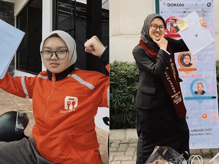 Berjuang sendirian sebagai anak yatim piatu, Irna membagi waktu antara narik ojol dan kuliah di UNISBA hingga sukses raih gelar sarjana.