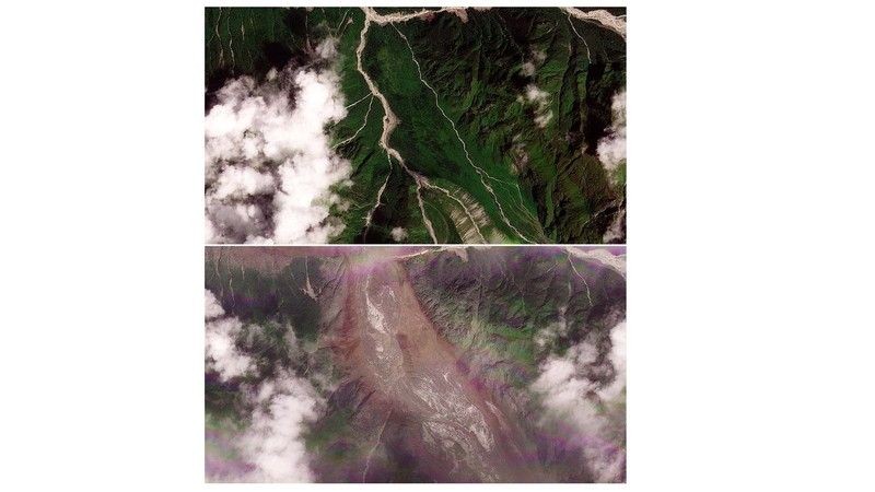 Foto Satelit Before-After Banjir Nepal