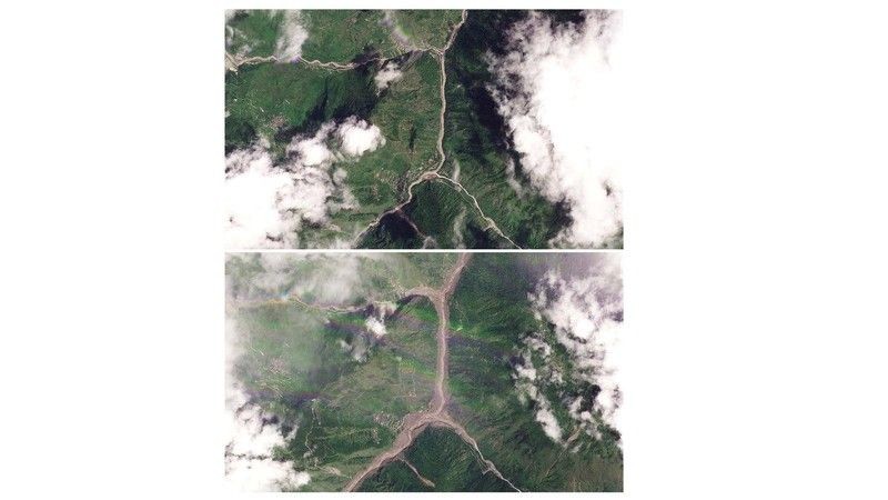 Foto Satelit Before-After Banjir Nepal