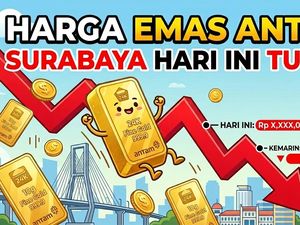 Harga Emas Antam Surabaya Hari Ini Terjun Rp 25.000, 1 Gram Rp 2.605.000