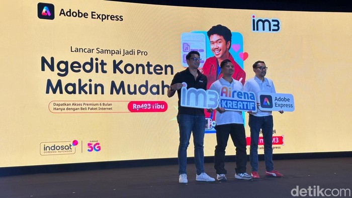 Indosat Oooredoo Hutchison melalui brand IM3 menghadirkan paket internet yang dilengkapi khusus akses Adobe Express Premium selama enam bulan secara gratis kepada para pelanggan.