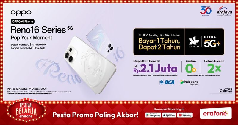 Pesta Promo Paling Akbar erafone, Ada Diskon hingga Rp 12 Juta Pesta Promo Paling Akbar erafone, Ada Diskon hingga Rp 12 Juta