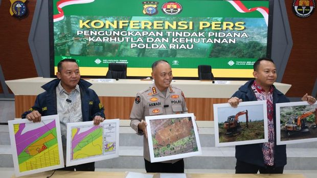 Polda Riau menetapkan 40 orang tersangka kasus kebakaran hutan dan lahan (karhutla) sepanjang Januari-Agustus 2026.