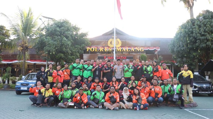 Polres Malang bersinergi dengan komunitas ojol untuk menjaga keamanan