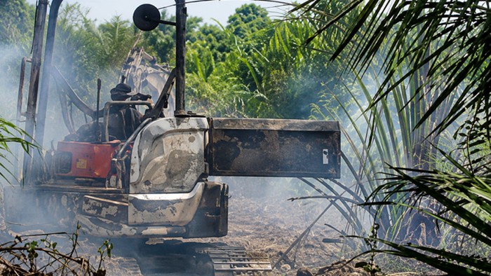 Alat berat terbakar di lokasi karhutla KM 11 Kotawaringin Barat