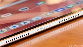 Tablet ini dilengkapi dengan sistem audio bertenaga tinggi berteknologi Dolby Atmos dan sistem speaker pro JBL Foto: Adi FR/detikINET