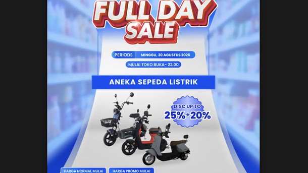 Beli Sepeda Listrik Dapat Diskon Besar di Transmart Full Day Sale